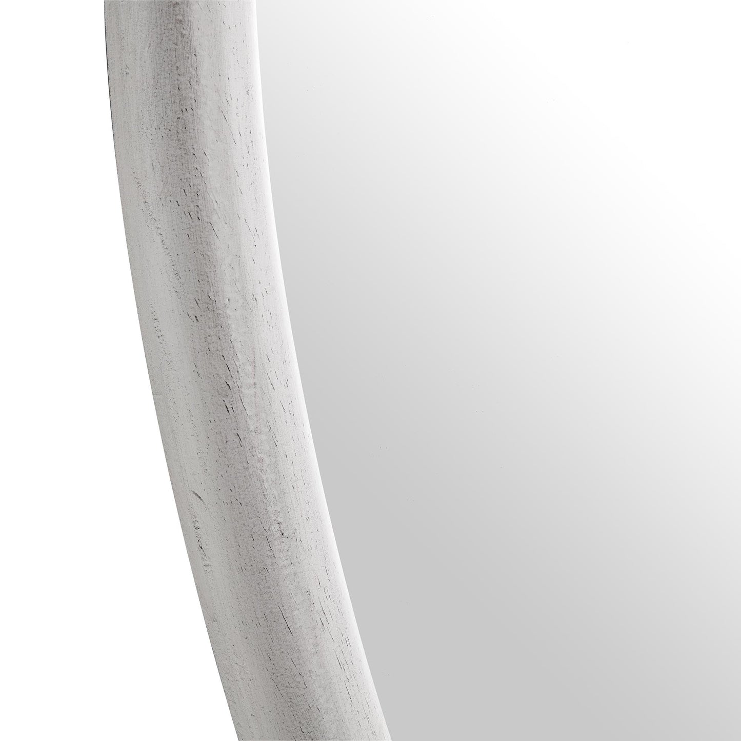 Miroir mural en bois irrégulier Edo 100 x 76 cm, blanc délavé