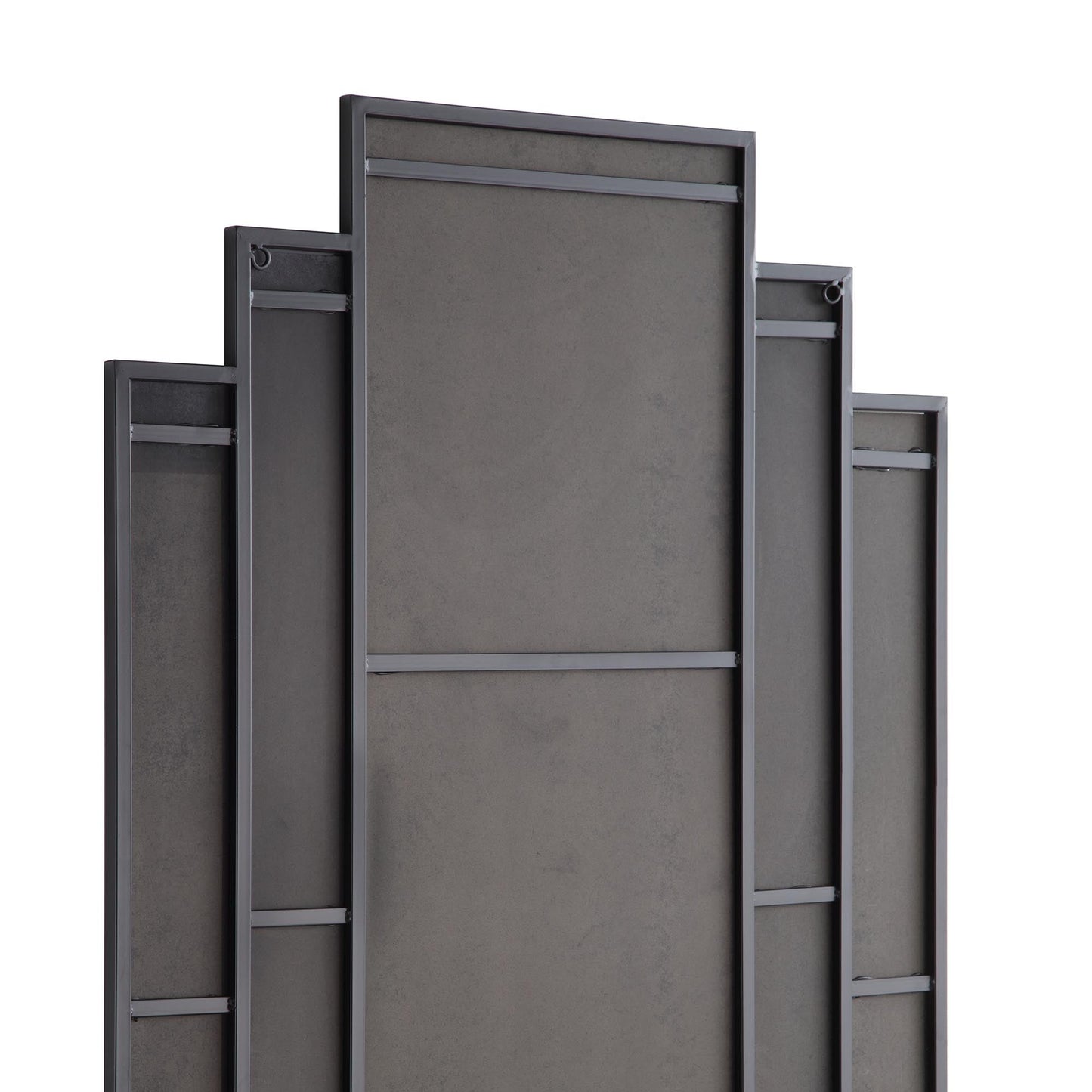 Miroir de sol Art Déco Sonia avec cadre en métal noir 179 x 90 cm