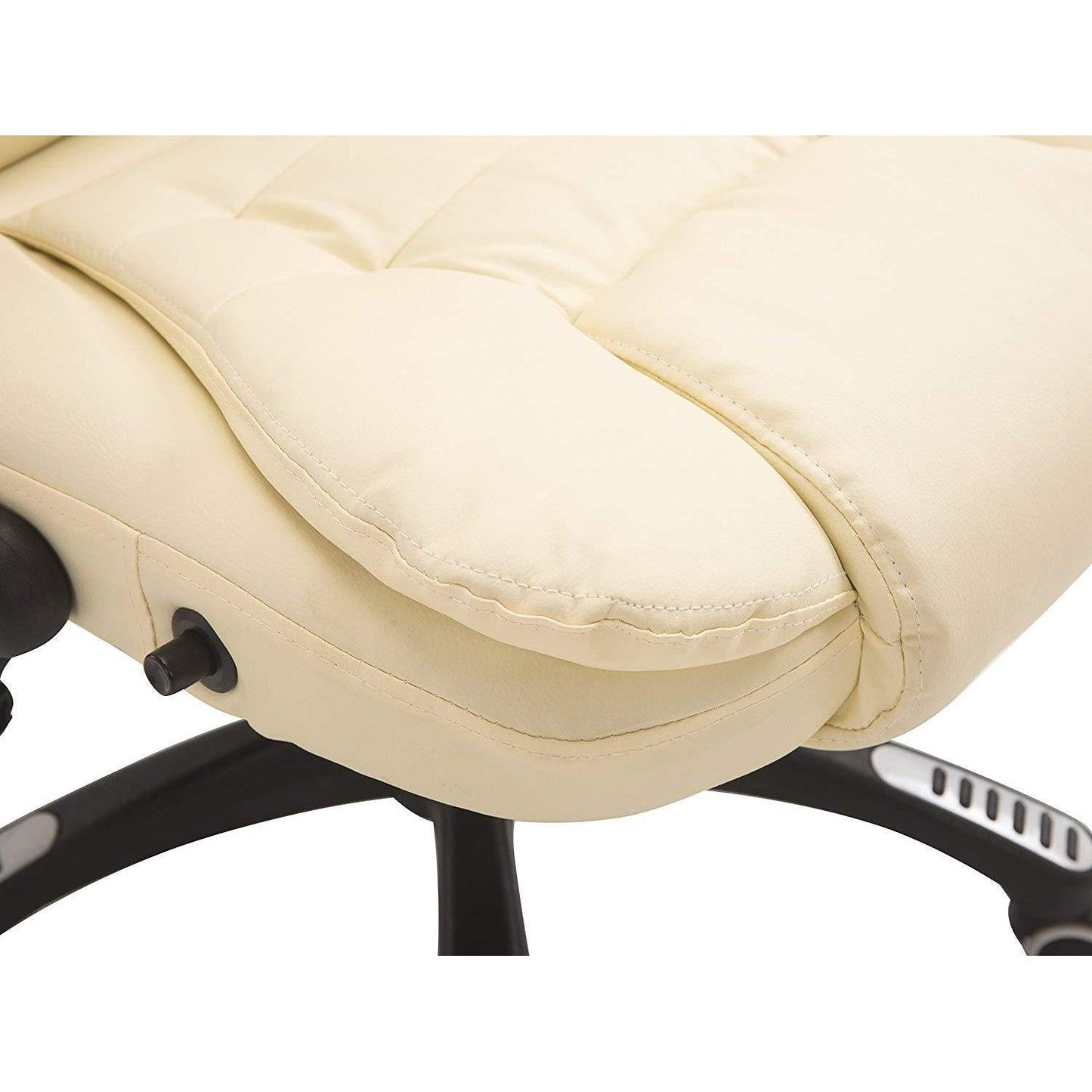 Fauteuil de bureau pivotant et inclinable, rembourré et avec fonction de massage vibrant, MM17 Crème