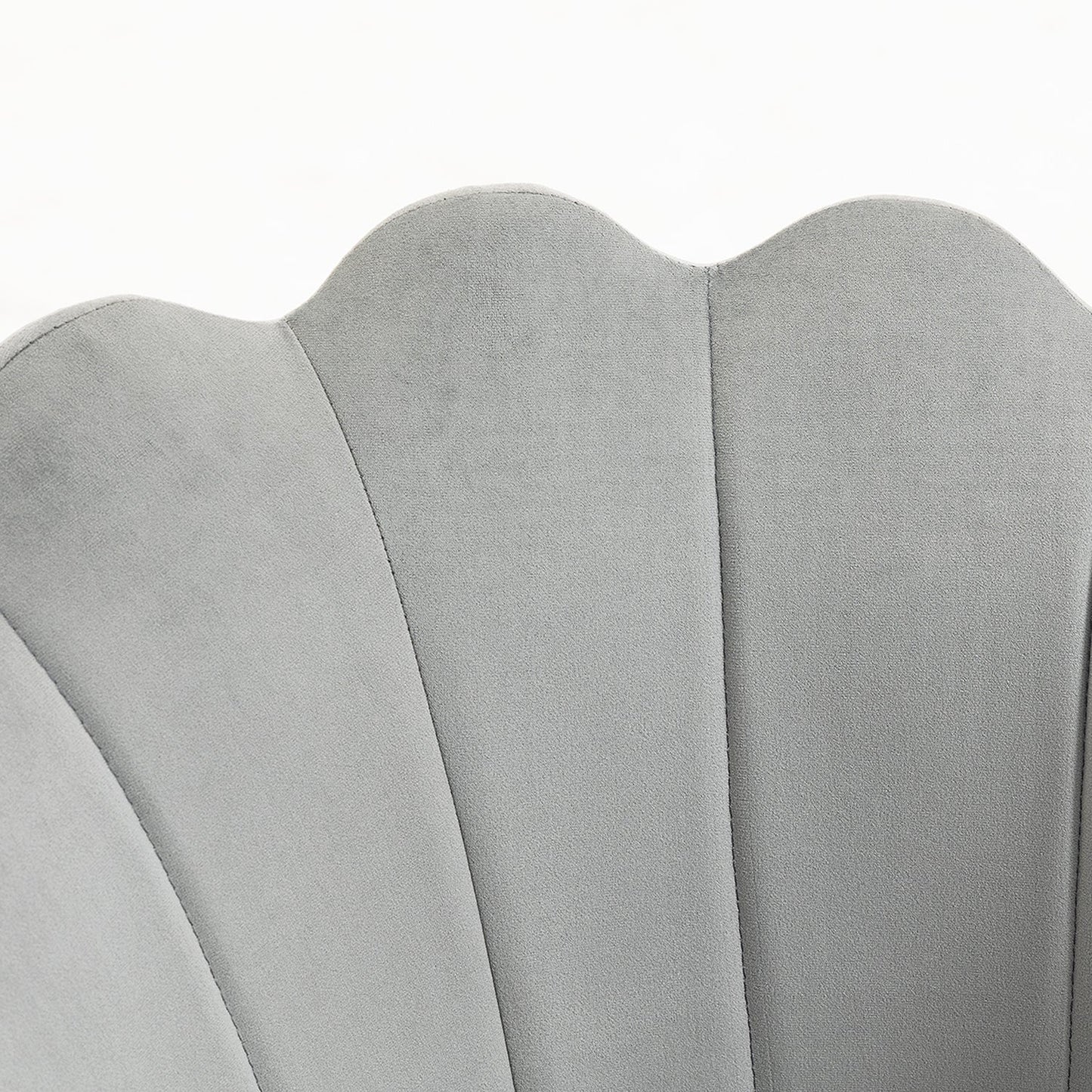 Chaise pivotante festonnée Hepburn (velours gris)