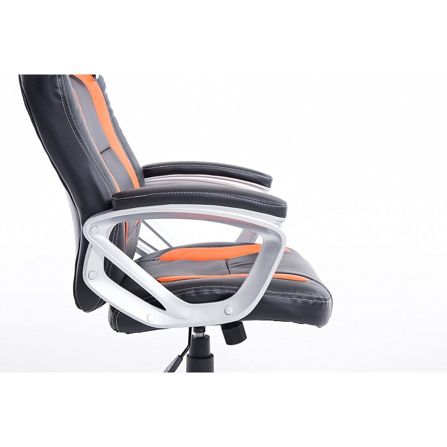 Chaise de bureau pivotante Gaming Racing Sport en noir et orange