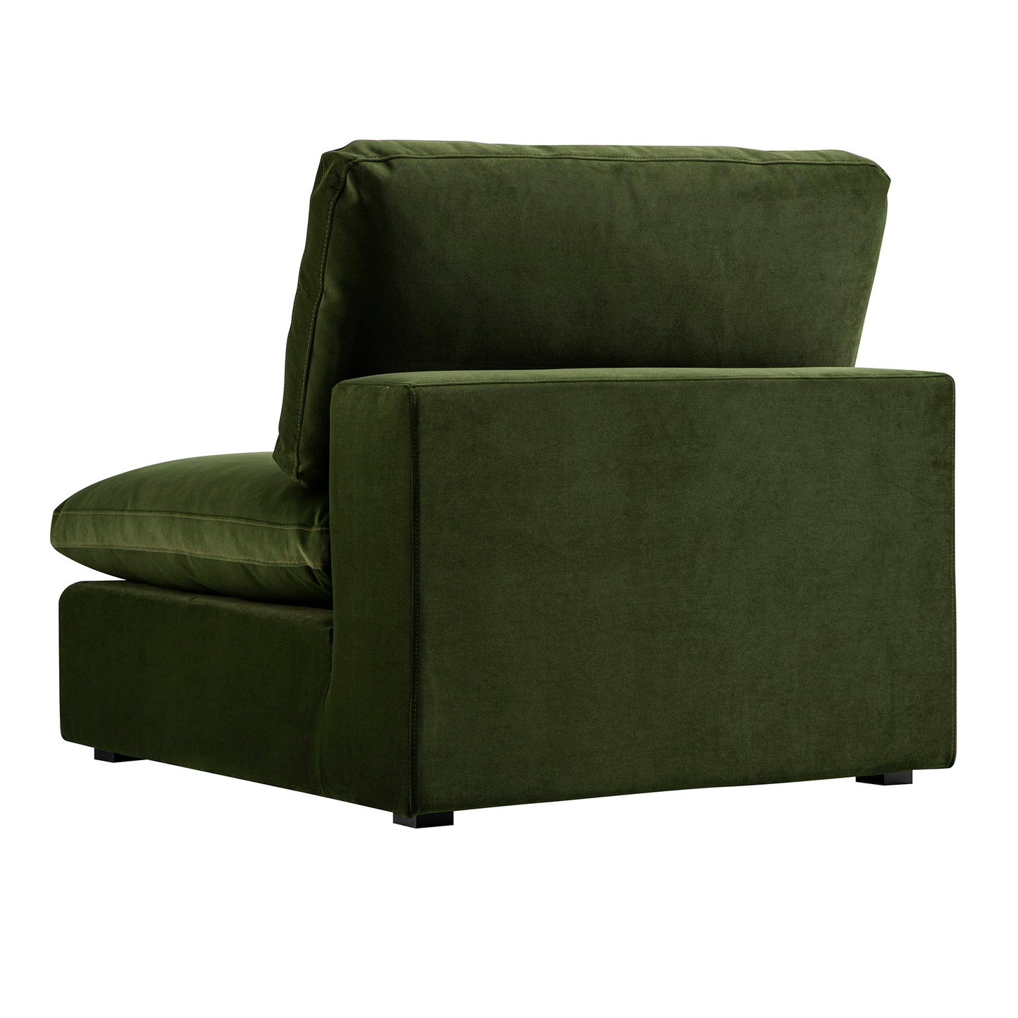Canapé modulable en velours vert mousse Lutyens, assise sans accoudoirs
