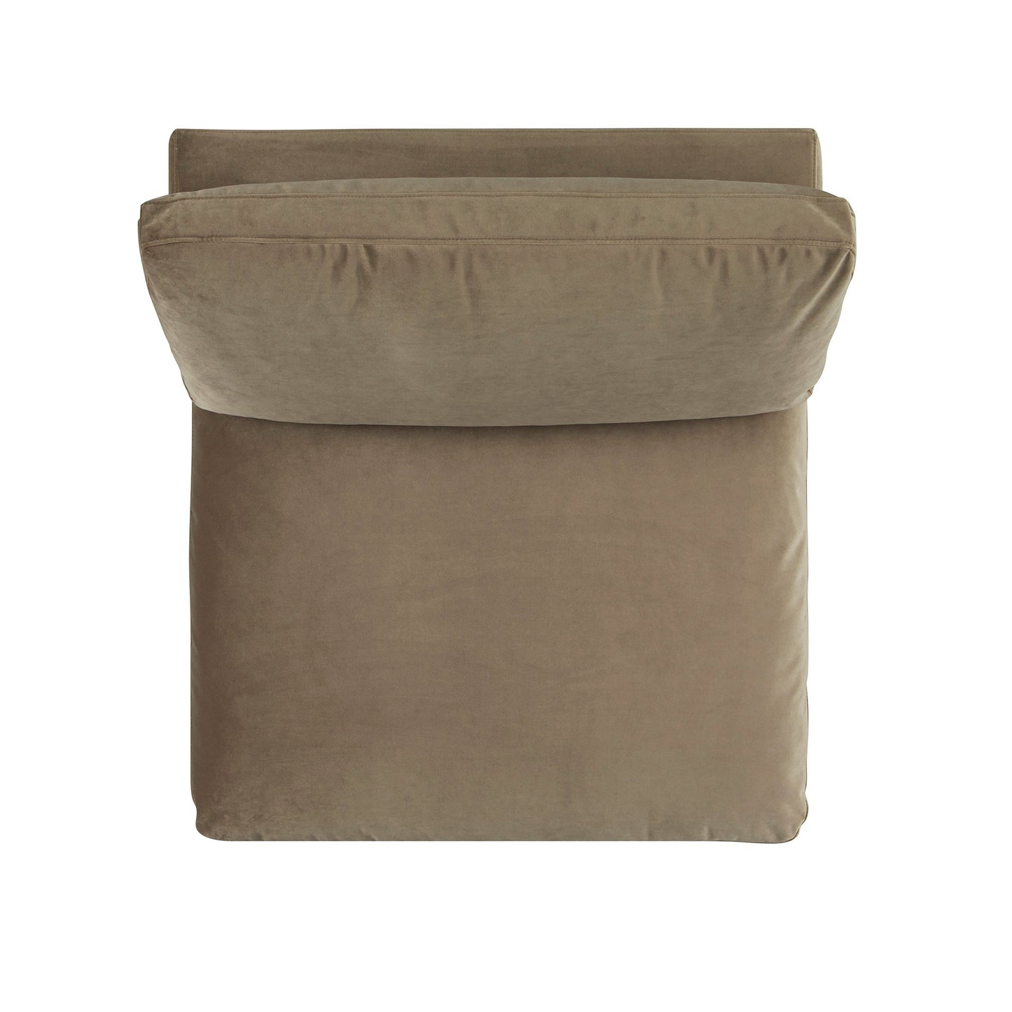 Canapé modulable en velours taupe Lutyens, assise sans accoudoirs