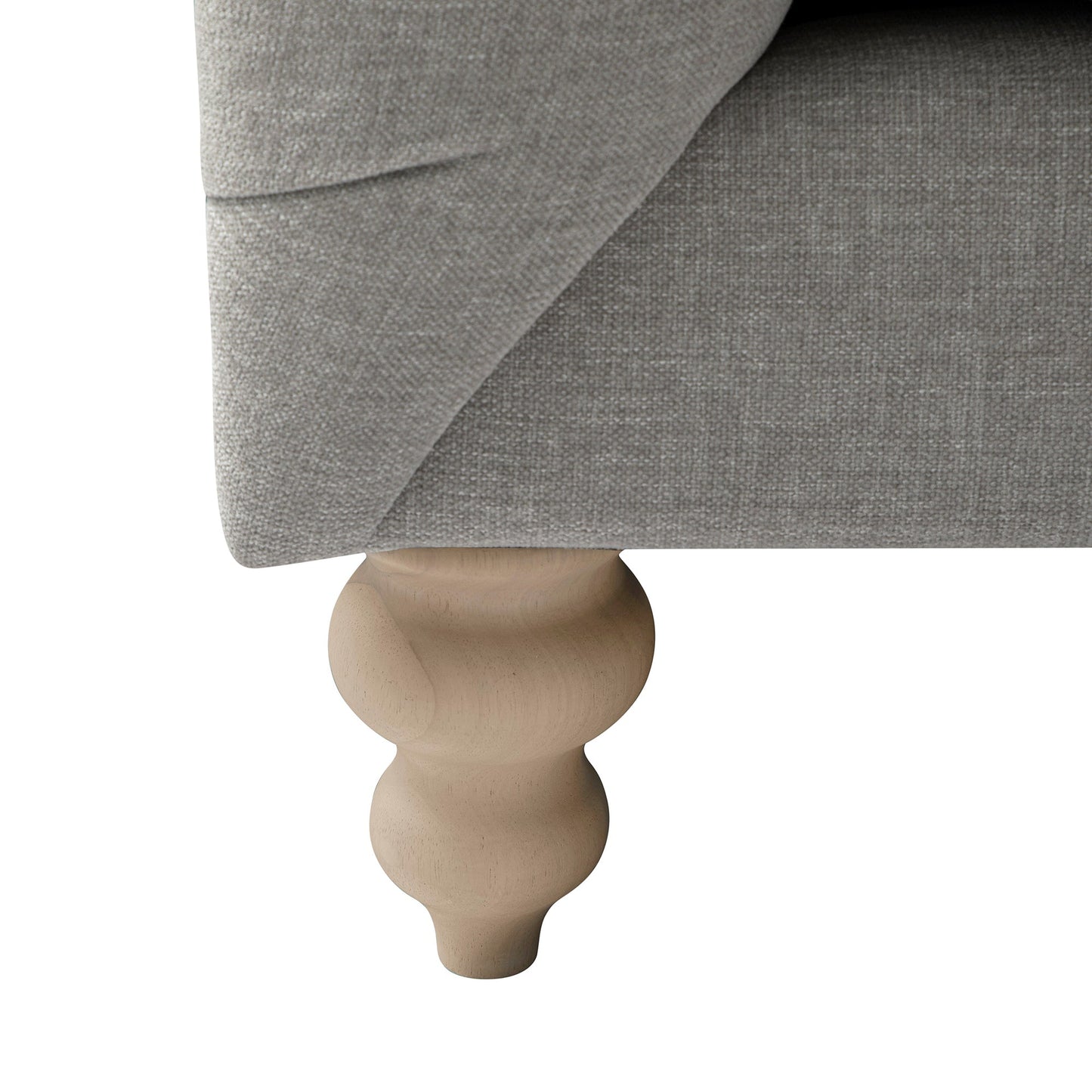 Grand canapé 3 places Ashby Chesterfield, chenille gris brume