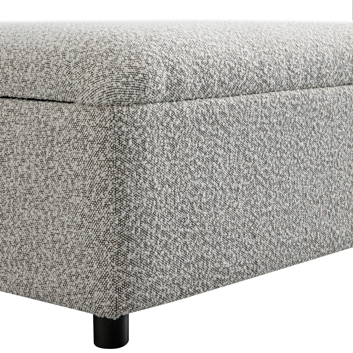Lit simple pliant Magda dans un pouf, boucle gris brume