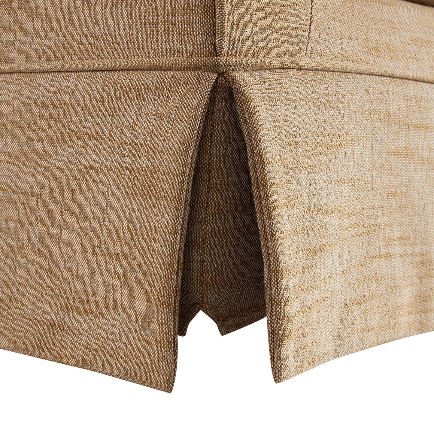 Grand canapé 3 places Fitz avec jupe, mélange de lin abricot