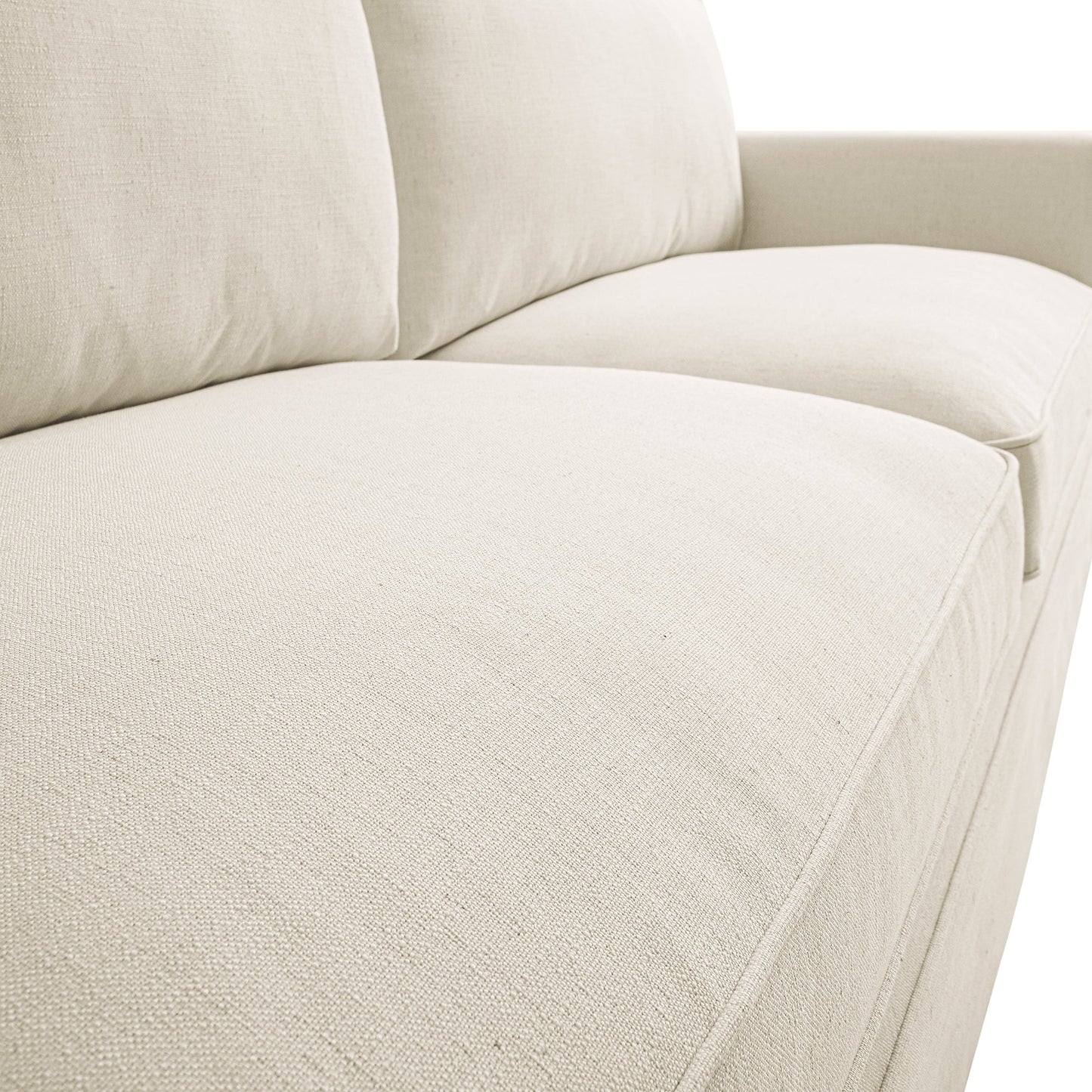 Grand canapé 3 places Fitz avec jupe, mélange de lin couleur avoine