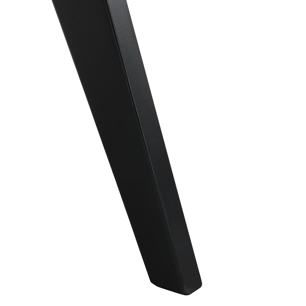 Chaise de salle à manger Jeanne en rotin et hêtre massif de couleur noire