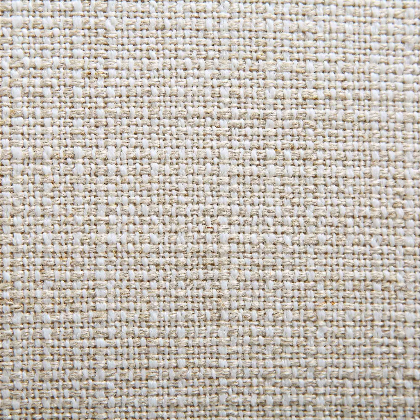 Pouf de rangement rond Amboise, mélange de lin beige