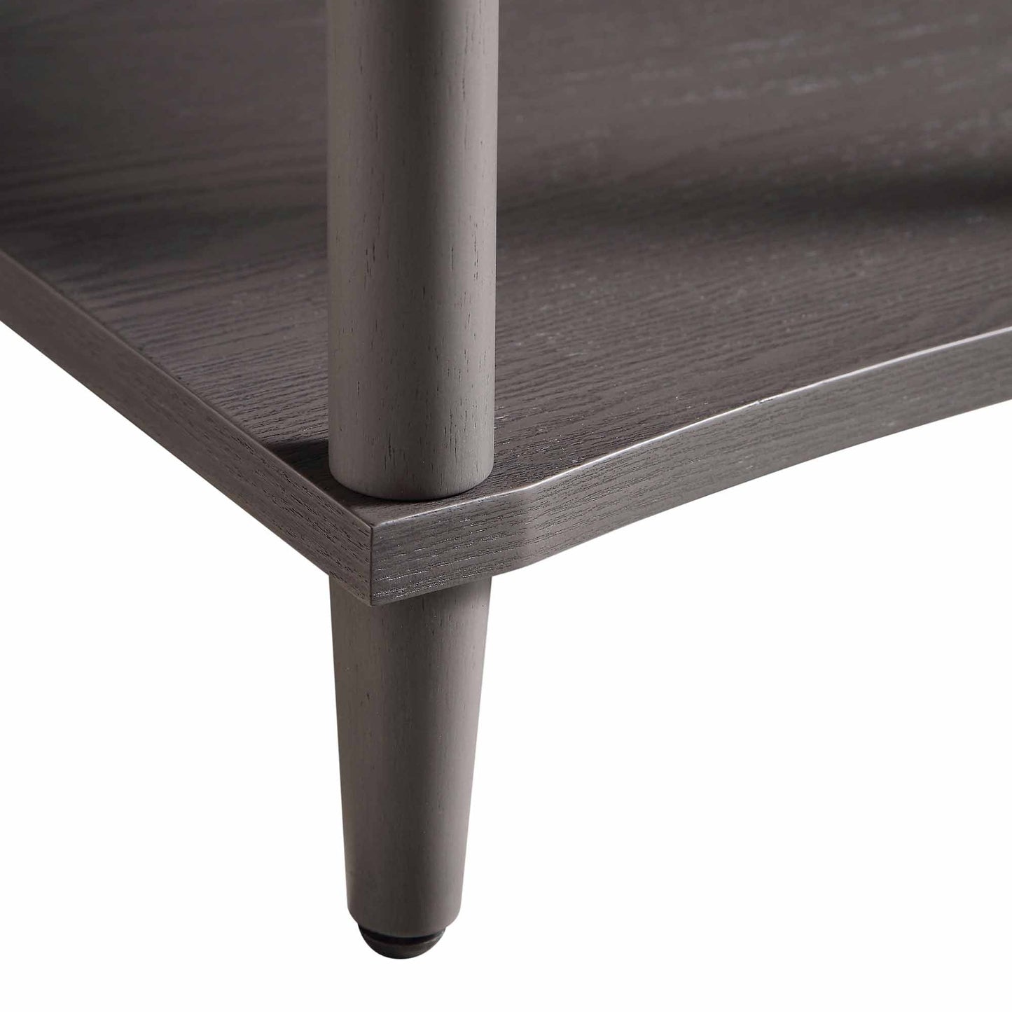 Table de chevet concave Thalia à 1 tiroir, chêne argenté