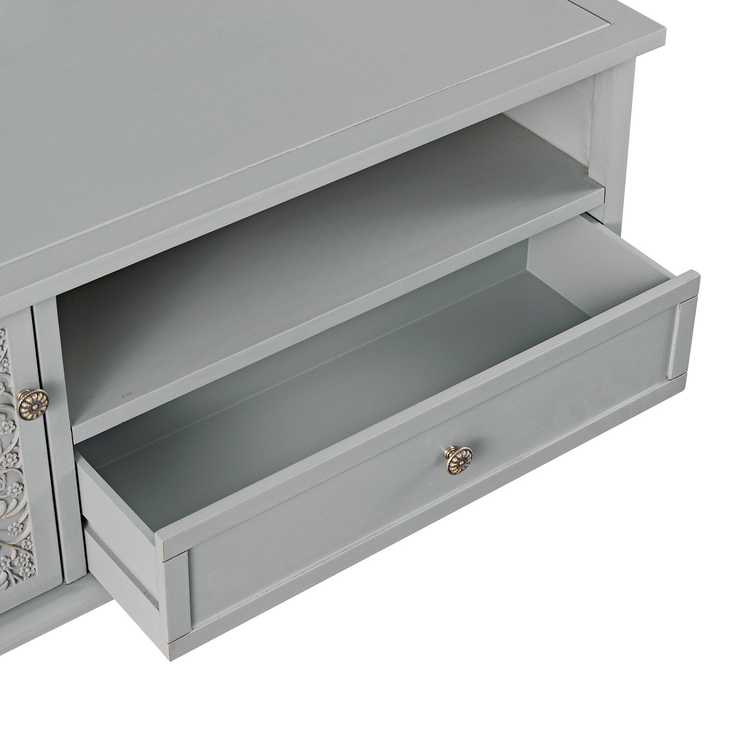 Meuble TV d'angle Chantilly gris moyen