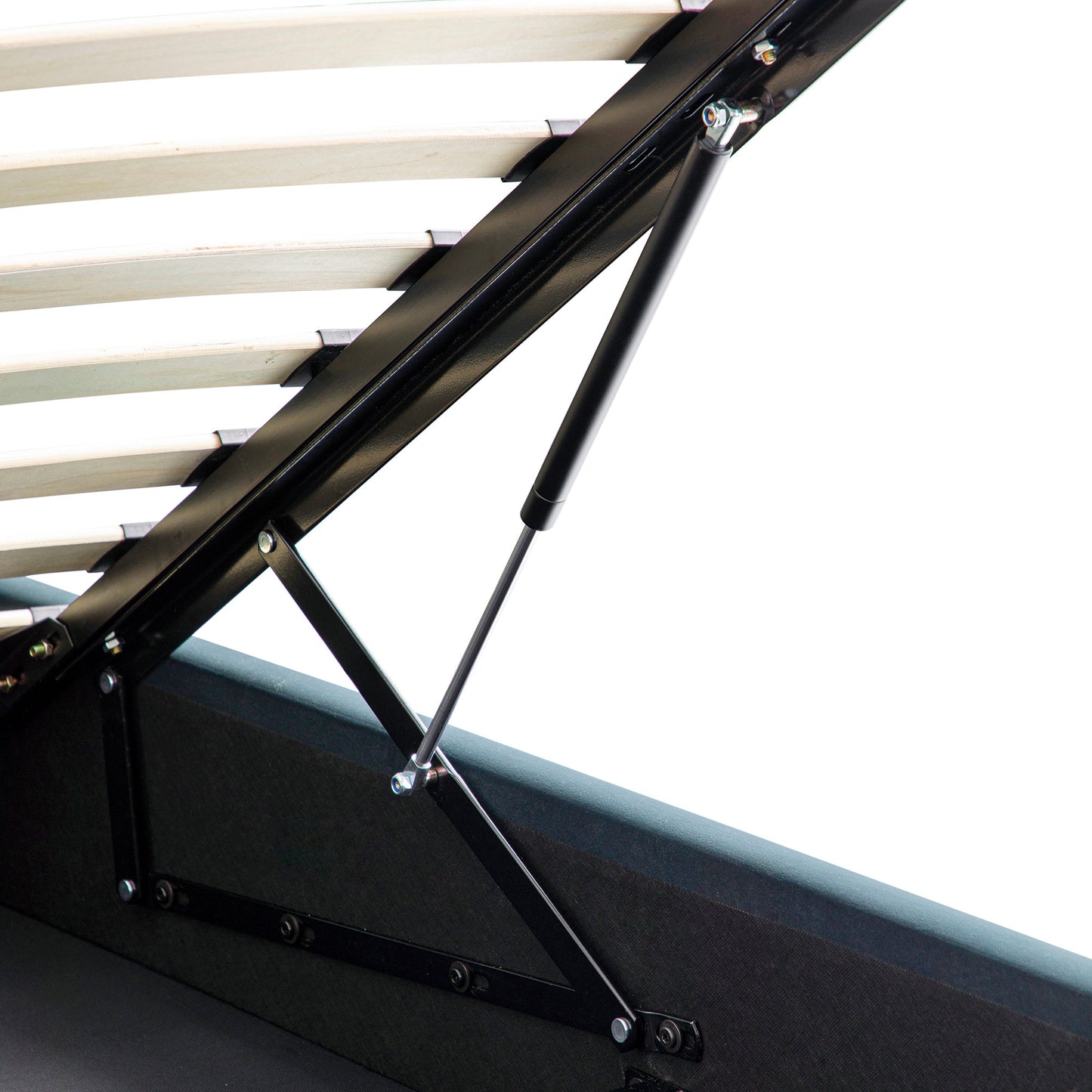 Lit traîneau ottoman Porchester avec rangement, velours bleu égéen