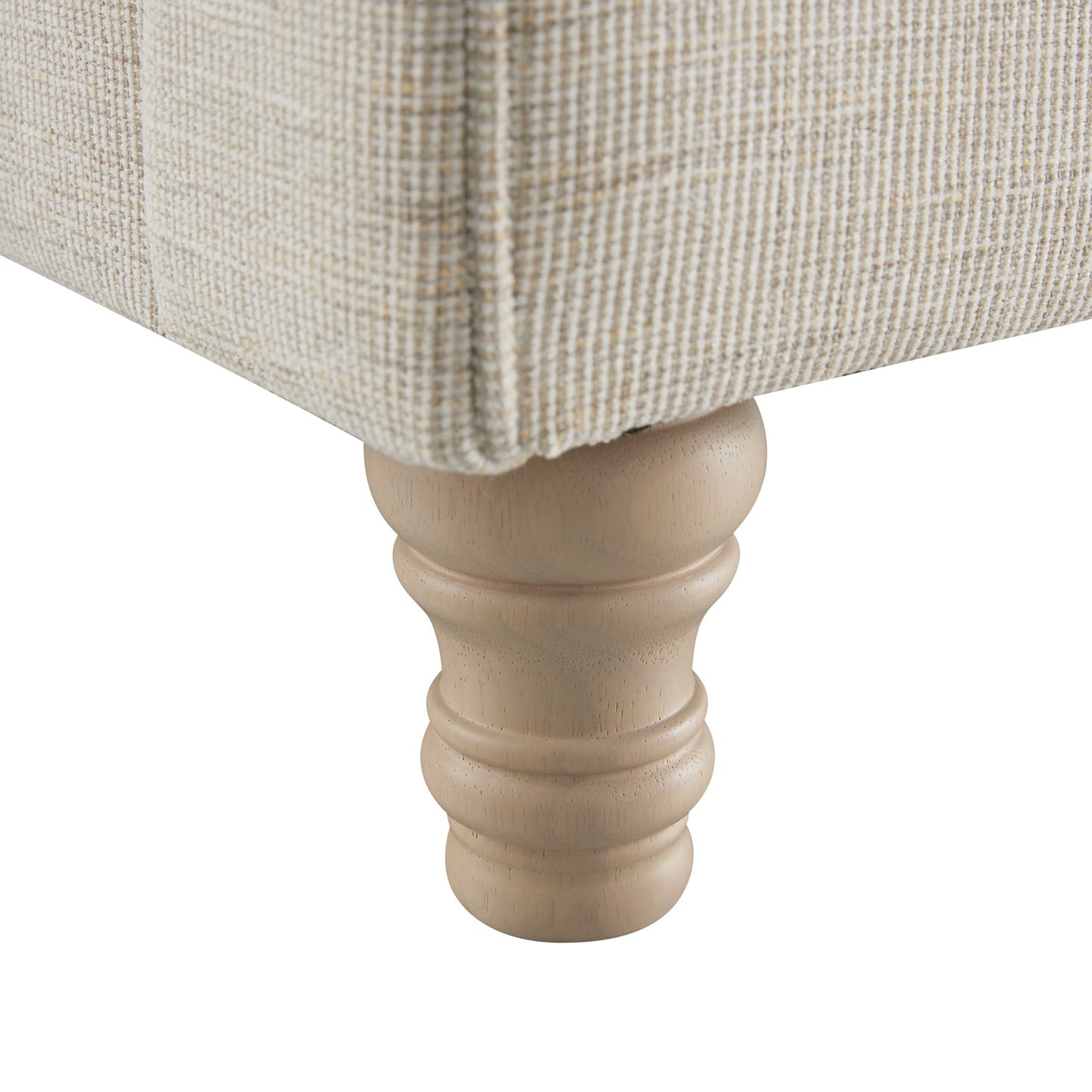 Lit-bateau de rangement ottoman Porchester, tissu texturé tissé couleur avoine