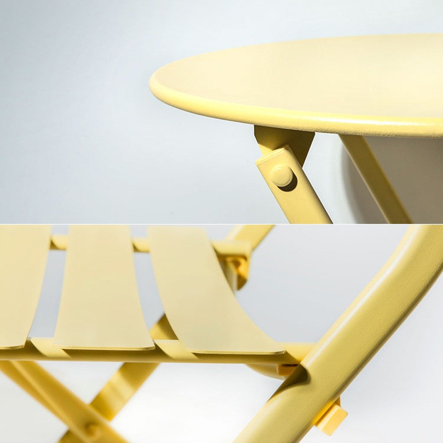 Ensemble bistro minimaliste 3 pièces pour patio : table ronde pliable et chaises