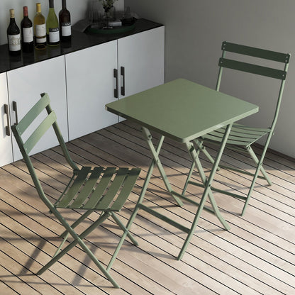 Ensemble bistro minimaliste 3 pièces pour patio : table carrée pliable et chaises