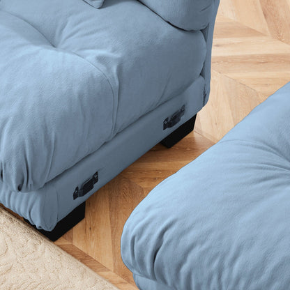 Canapé d'angle modulable 3 places, canapé profond en forme de L avec pouf convertible pour salon