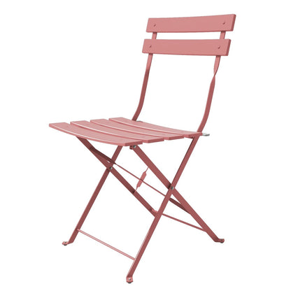 Ensemble bistro pliable en métal 3 pièces, résistant aux intempéries, idéal pour l'intérieur et l'extérieur, avec terrasse, jardin ou cour.