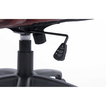 Fauteuil de bureau pivotant en similicuir avec panneaux contrastés gaufrés et dossier haut, noir et marron