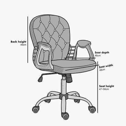 Fauteuil pivotant Chesterfield en velours bleu