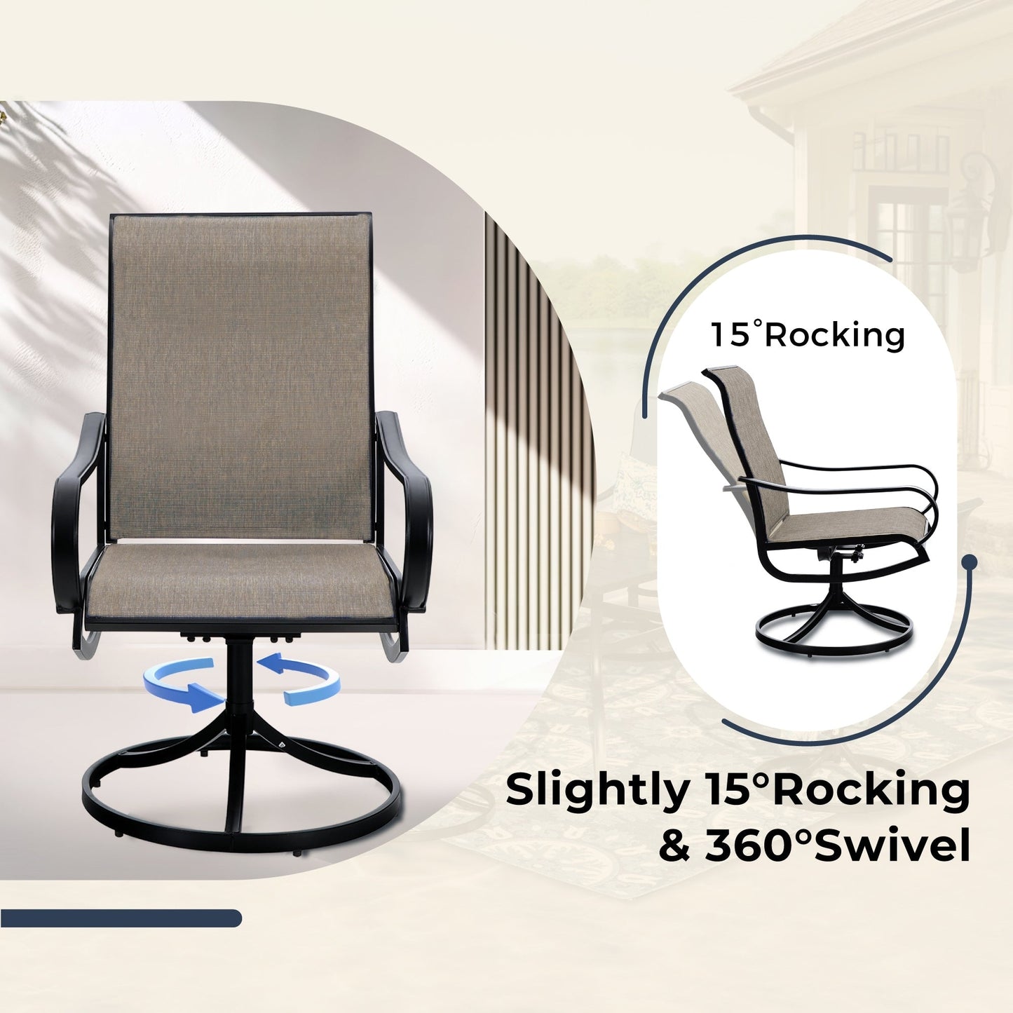 Ensemble de salle à manger d'extérieur MAISON ARTS 8 pièces avec parasol de 4 m