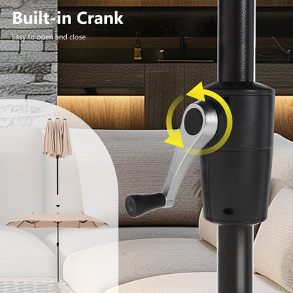 Ensemble de salle à manger d'extérieur MAISON ARTS 8 pièces avec parasol de 4 m