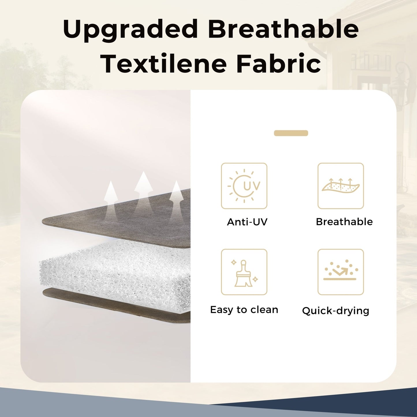 Ensemble de salle à manger d'extérieur MAISON ARTS 8 pièces avec parasol de 4 m