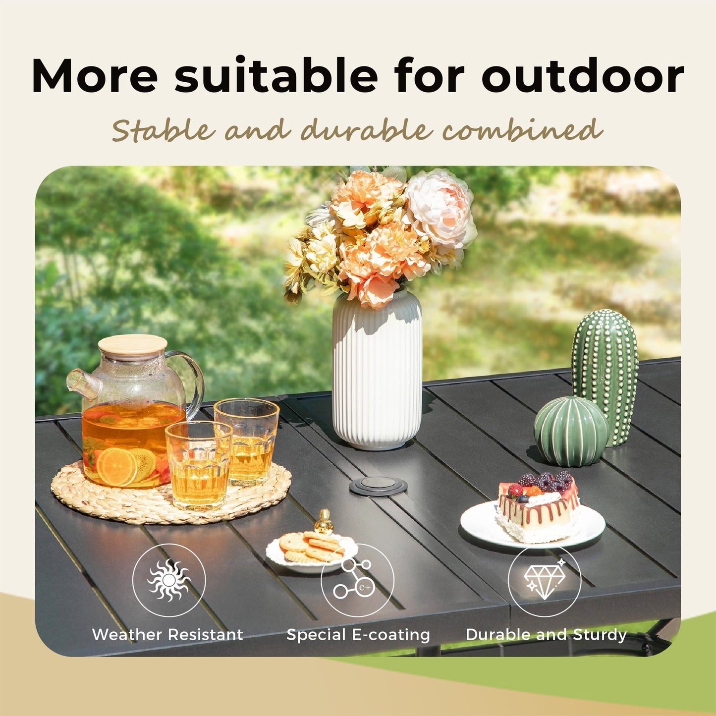 Ensemble de salle à manger d'extérieur MAISON ARTS 8 pièces avec parasol de 4 m