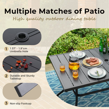 Ensemble de salle à manger d'extérieur MAISON ARTS 8 pièces avec parasol de 4 m