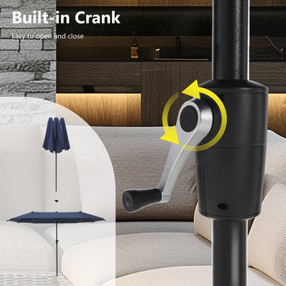 Ensemble de salle à manger d'extérieur MAISON ARTS 8 pièces avec parasol de 4 m