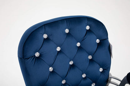 Fauteuil pivotant Chesterfield en velours bleu
