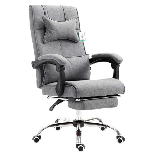Fauteuil inclinable exécutif Lawrence avec repose-pieds et appui-tête en gris