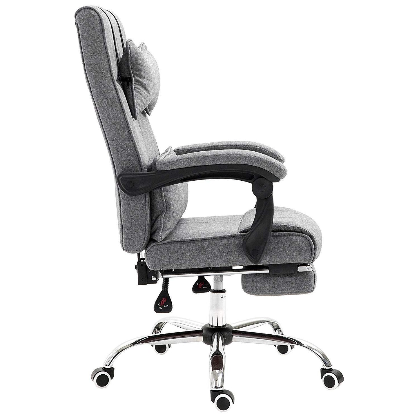 Fauteuil inclinable exécutif Lawrence avec repose-pieds et appui-tête en gris