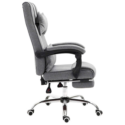 Fauteuil inclinable exécutif Lawrence avec repose-pieds et appui-tête en gris