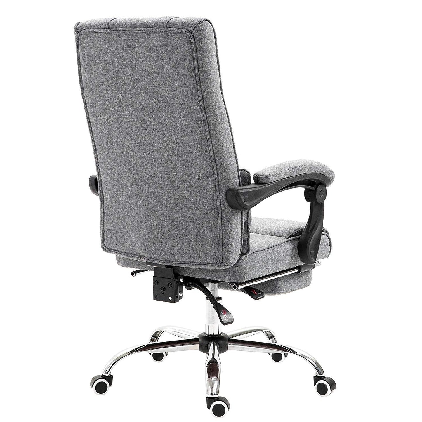 Fauteuil inclinable exécutif Lawrence avec repose-pieds et appui-tête en gris