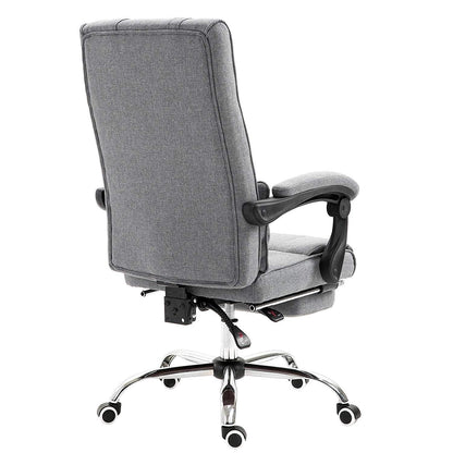 Fauteuil inclinable exécutif Lawrence avec repose-pieds et appui-tête en gris