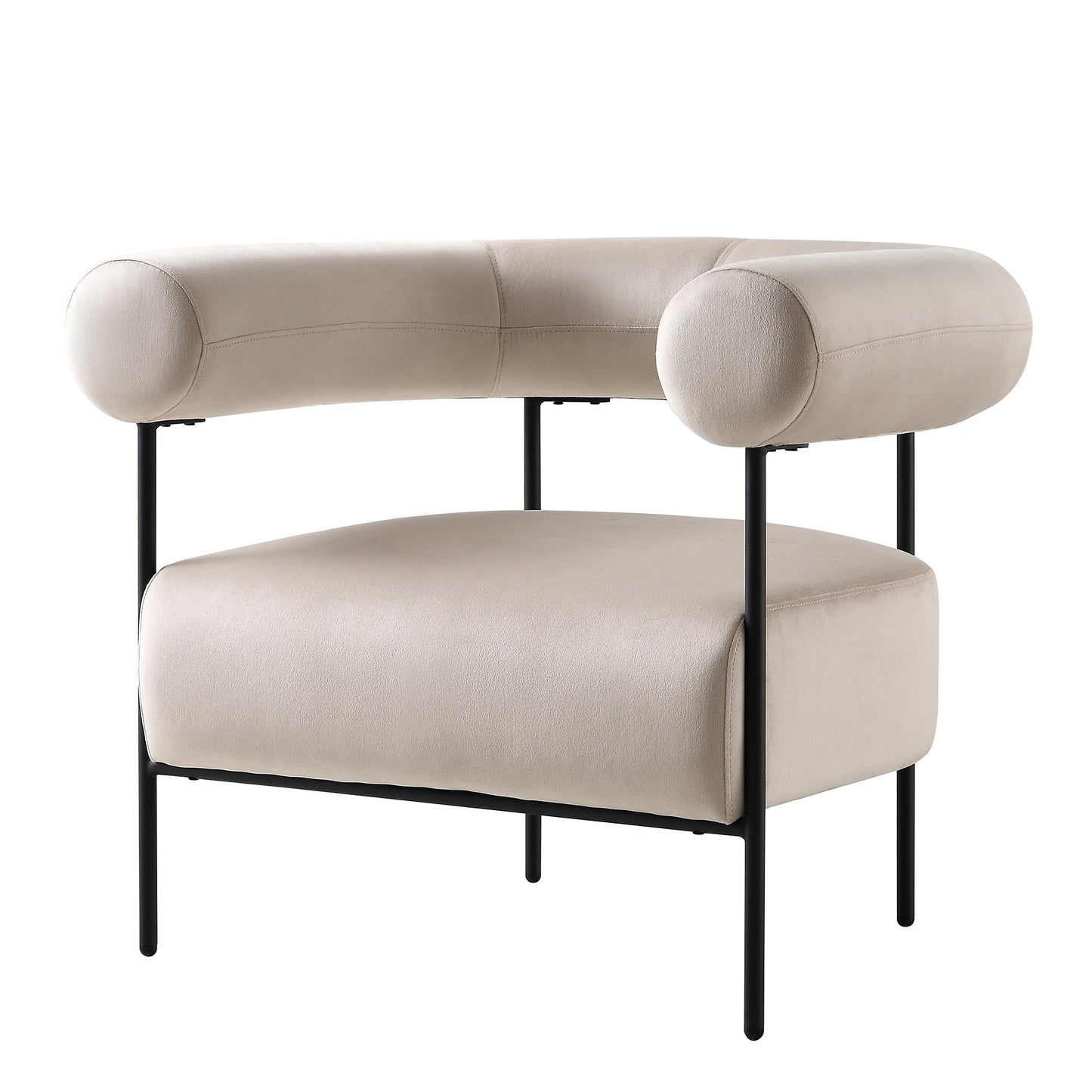 Fauteuil Fulbourn en velours champagne
