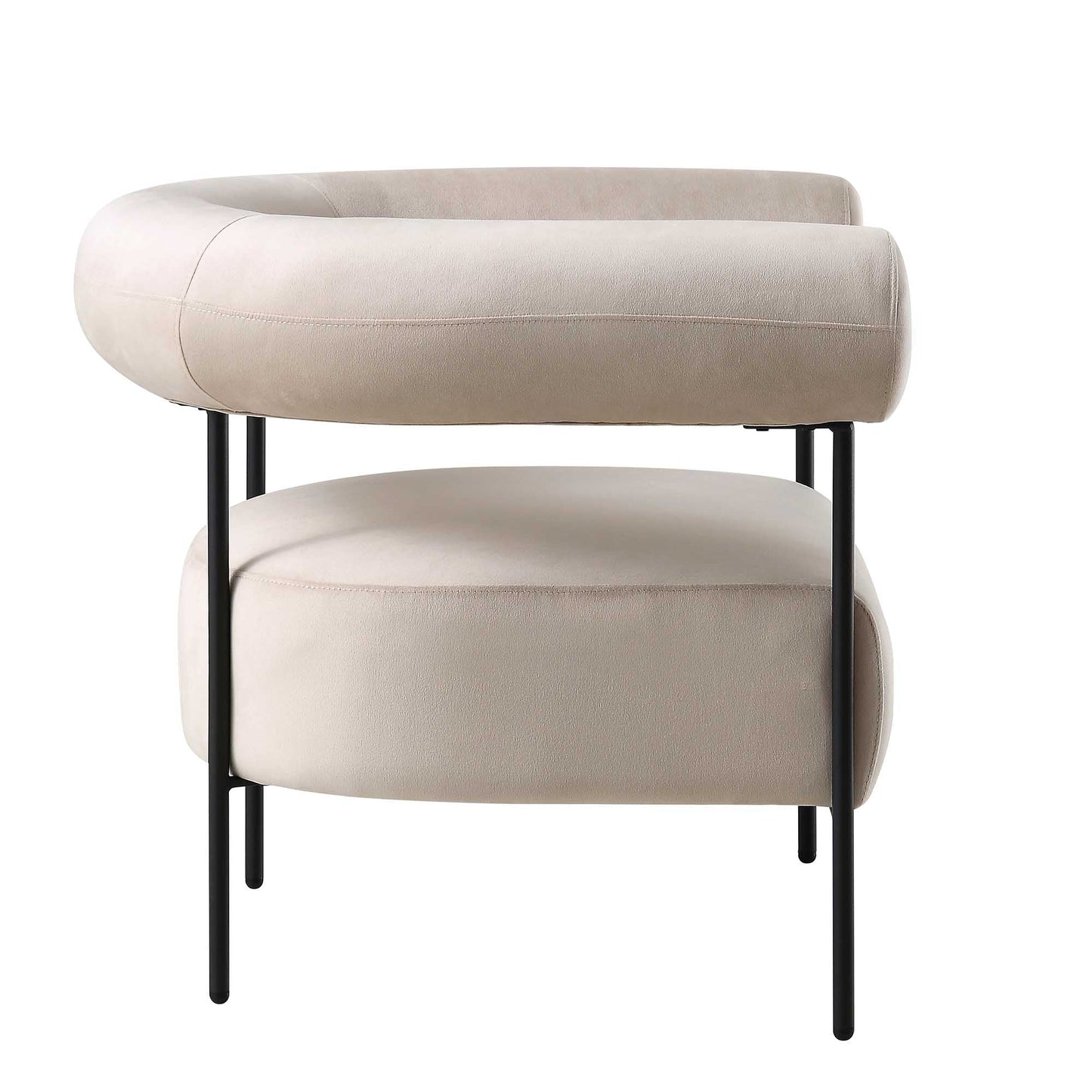 Fauteuil Fulbourn en velours champagne