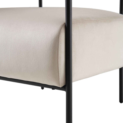 Fauteuil Fulbourn en velours champagne