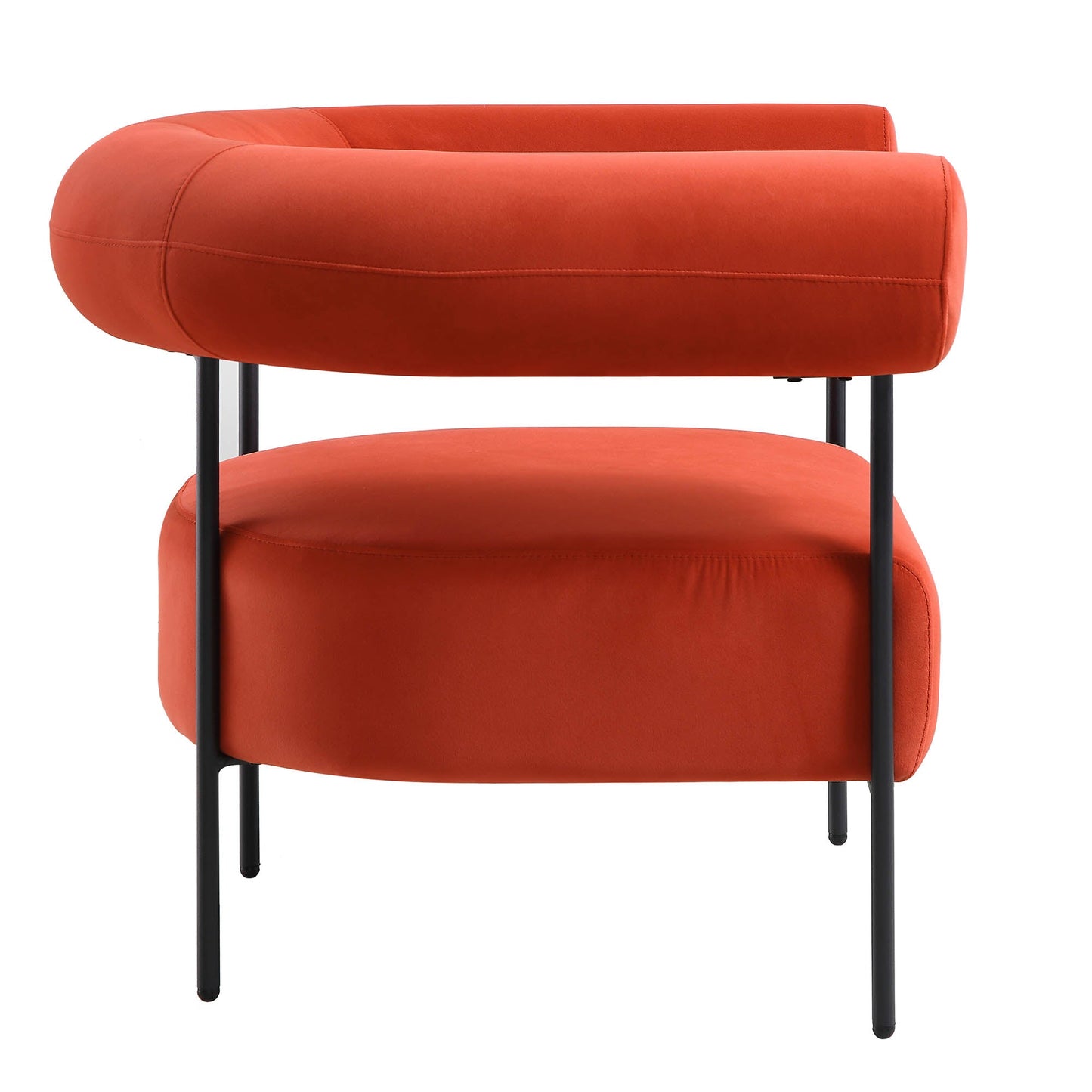 Fauteuil Fulbourn en velours ocre rouille