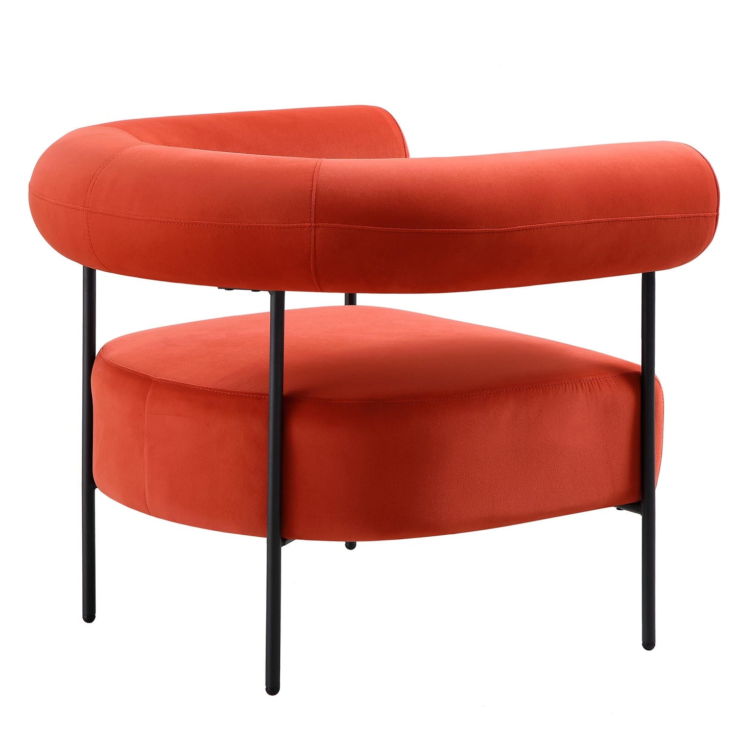 Fauteuil Fulbourn en velours ocre rouille