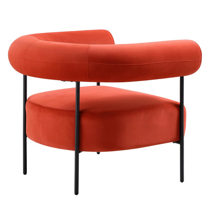 Fauteuil Fulbourn en velours ocre rouille