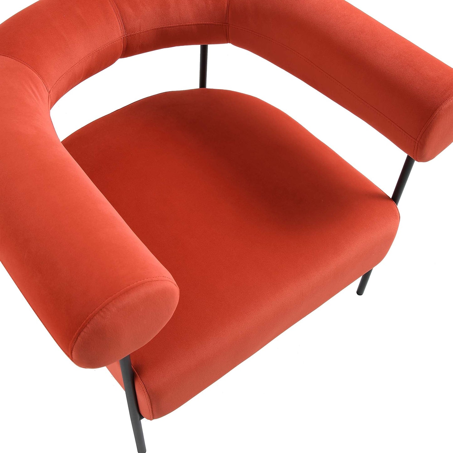 Fauteuil Fulbourn en velours ocre rouille