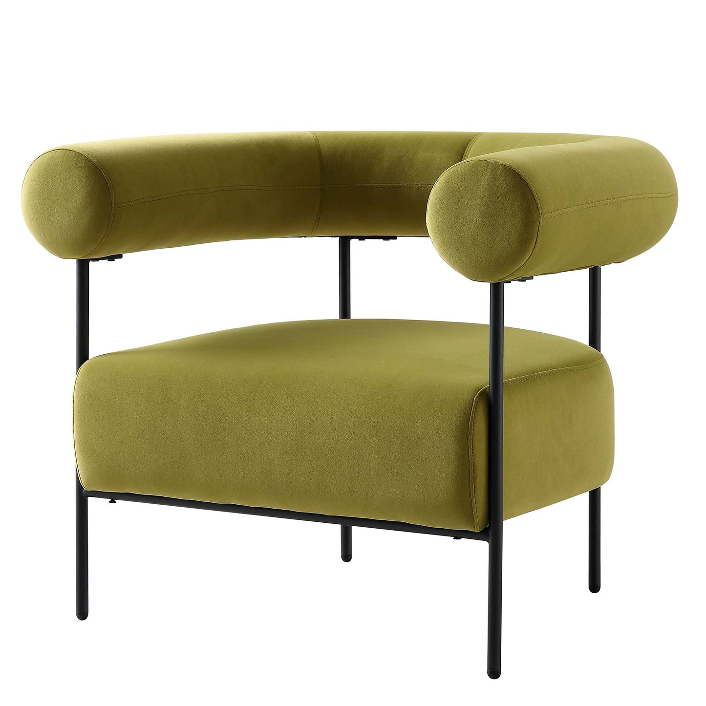 Fauteuil Fulbourn en velours vert olive