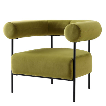 Fauteuil Fulbourn en velours vert olive