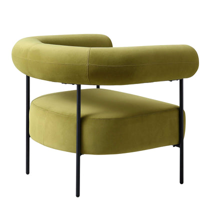 Fauteuil Fulbourn en velours vert olive