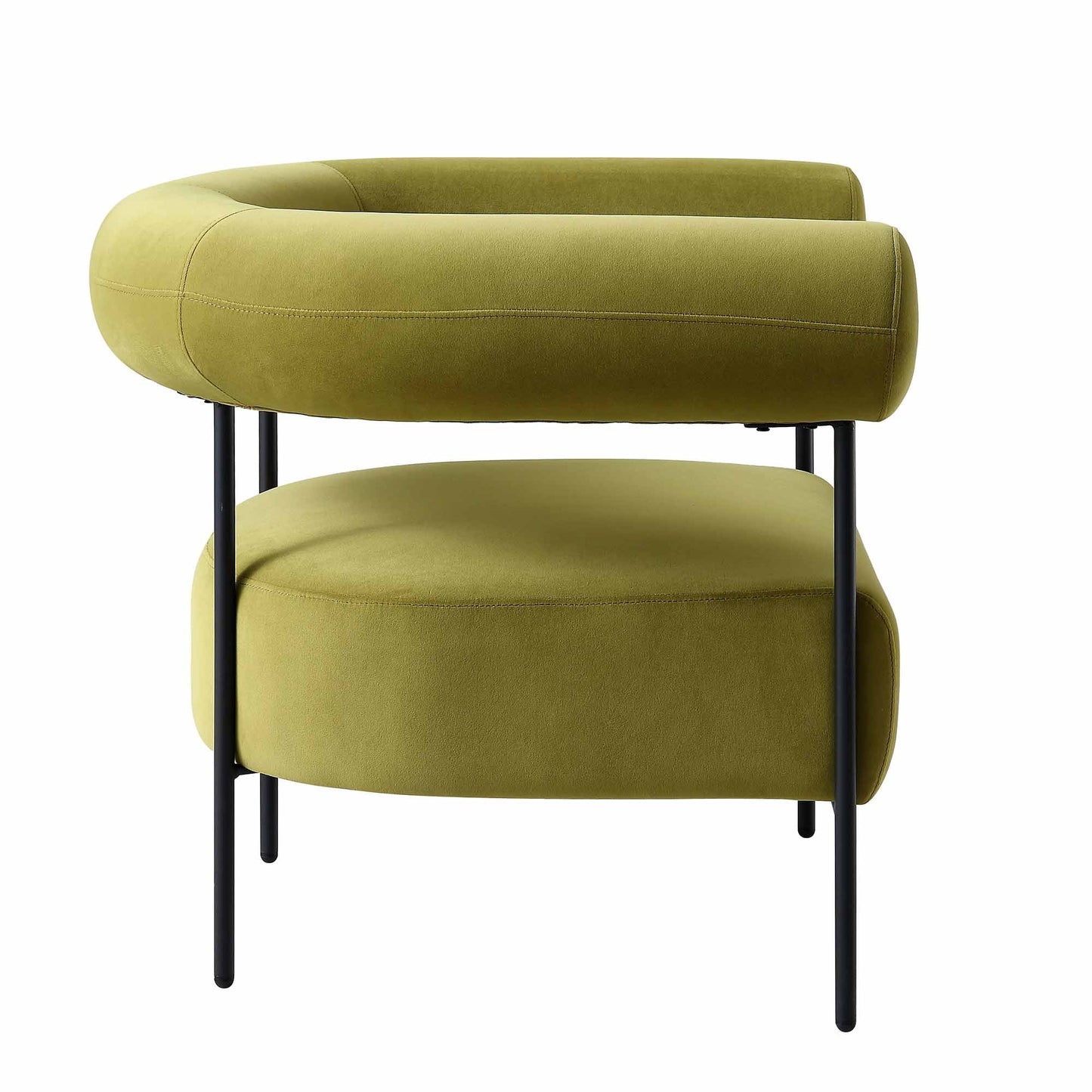 Fauteuil Fulbourn en velours vert olive