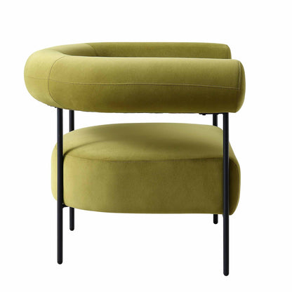 Fauteuil Fulbourn en velours vert olive