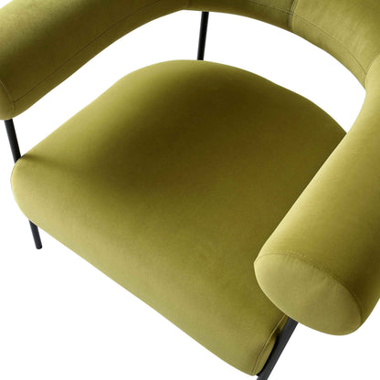 Fauteuil Fulbourn en velours vert olive