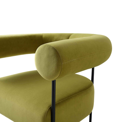 Fauteuil Fulbourn en velours vert olive