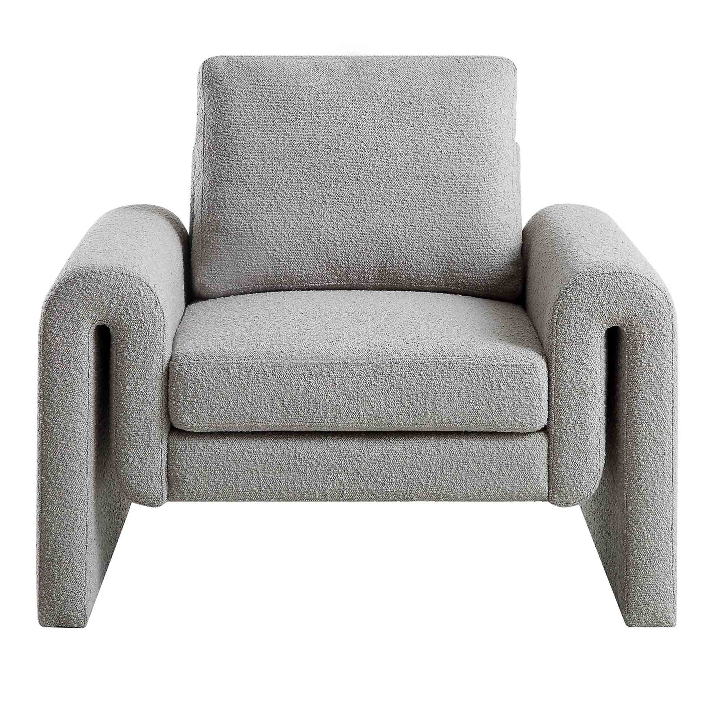 Fauteuil incurvé Hampstead gris Boucle